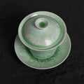 Pistachio Green Crystalline Glaze Floral Bloom Teacup – Handmade Ceramic Tea Cup - Je t'aime Resolute