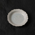 Ice White-Blue Floral Edge Deep Dessert Plate – 6.2” Handmade Ceramic Plate - Je t'aime Resolute