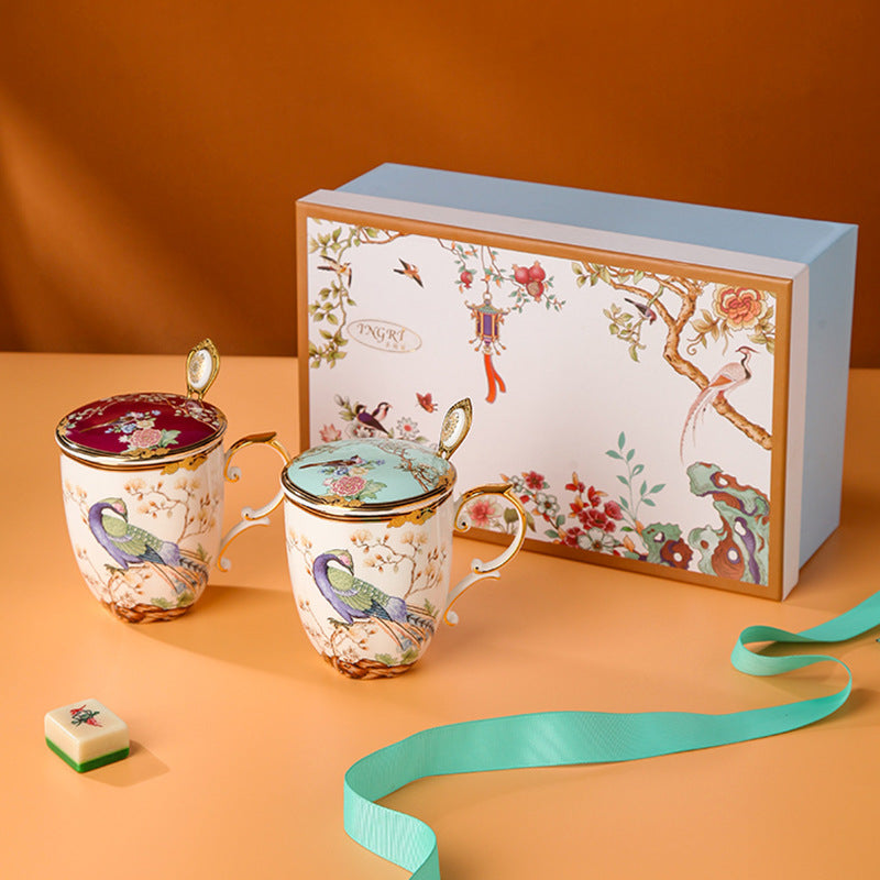 INGRI Handcrafted Bone China Couple Mug Set - Je t'aime Resolute