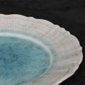 Frozen Lake | Handmade Ceramic Crystalline Glaze Dinner Plate with Floral Rim - Je t'aime Resolute