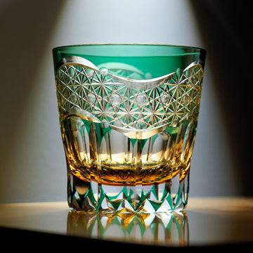 Edo Kiriko Handcrafted Prism Whisky Glass With Wooden Box - Je t'aime Resolute