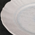 Glacier Veil | Handmade Ceramic Crystalline Glaze Dinner Plate with Floral Rim - Je t'aime Resolute