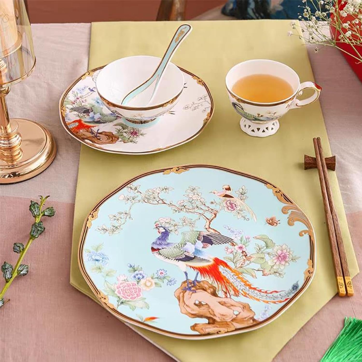 INGRI Phoenix Series Handcrafted Bone China Tableware Set - Je t'aime Resolute
