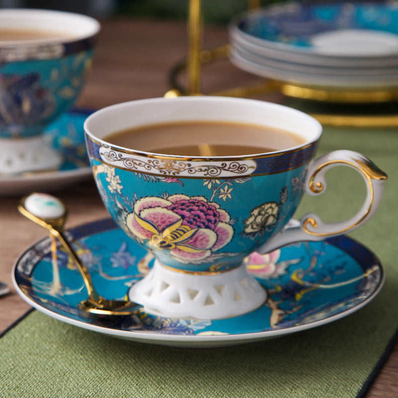 INGRI Skagen Series - Handcrafted Bone China Floral Relief Tea Set - Je t'aime Resolute