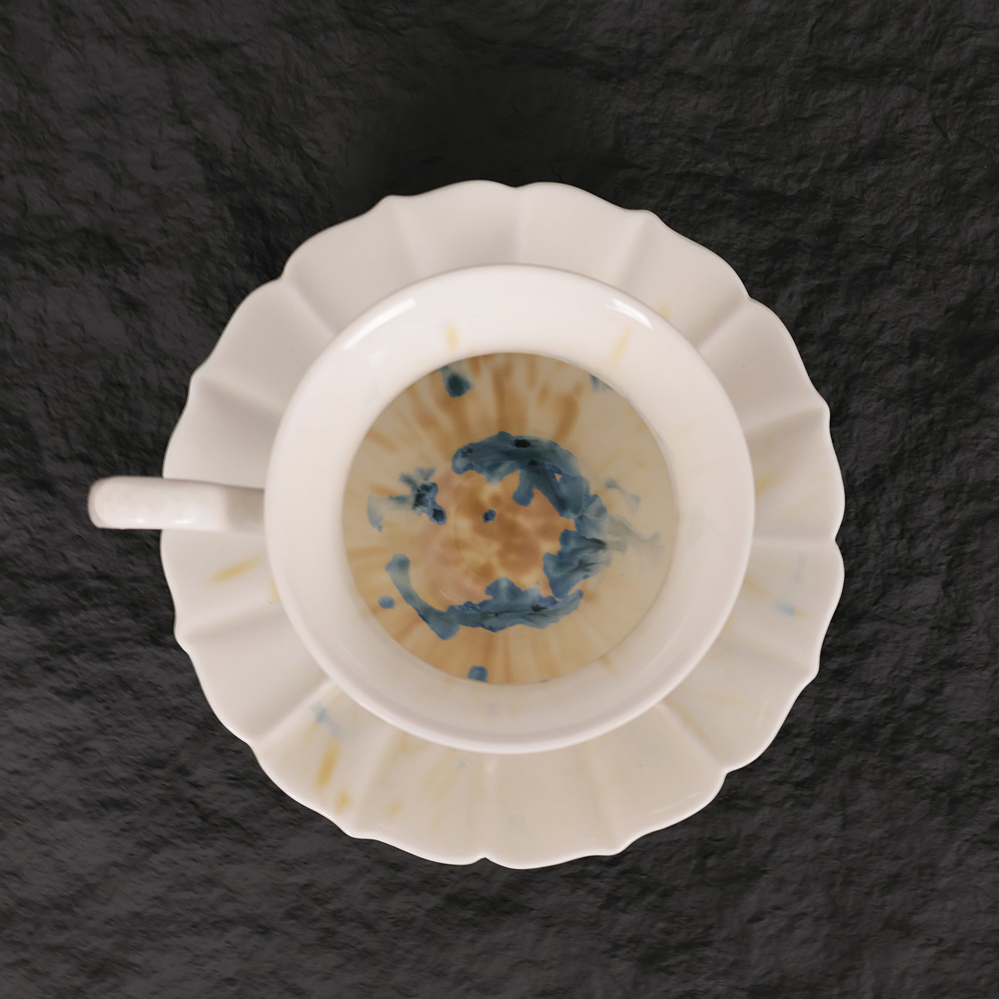 Handmade Crystalline Glaze Ceramic Coffee Cup & Saucer for Afternoon Tea - Je t'aime Resolute