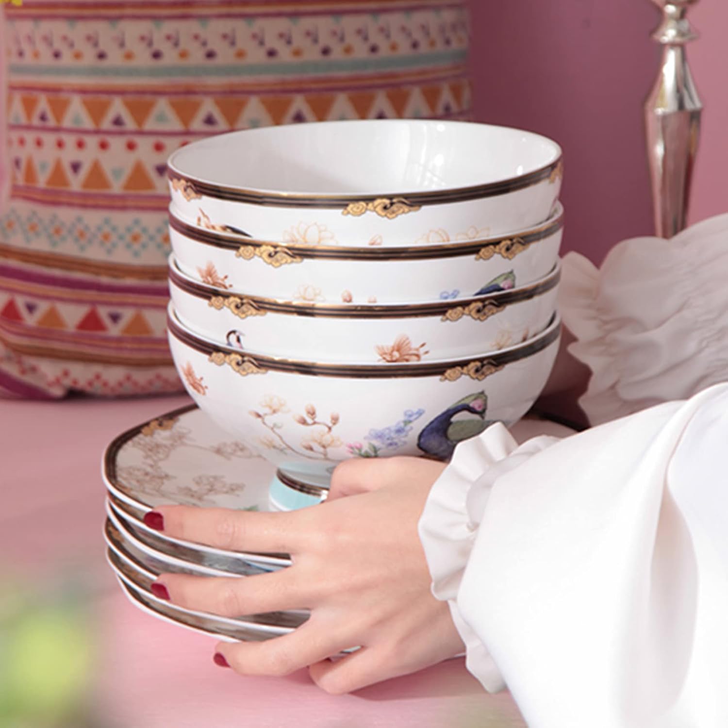 INGRI Phoenix Series Handcrafted Bone China Tableware Set - Je t'aime Resolute