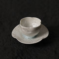 Glacier Veil | Floral-shaped Handmade Ceramic Crystalline Glaze Mini Teaware-Tea Cup&Saucer Set - Je t'aime Resolute