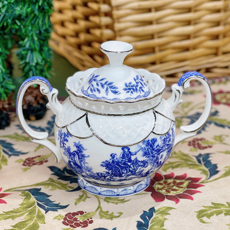 INGRI Blue Porcelain Art Series - Handcrafted Bone China Tea Set - Je t'aime Resolute