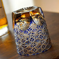 Edo Kiriko Handcrafted Blue Wave Daisy Whisky Glass with wooden box - Je t'aime Resolute