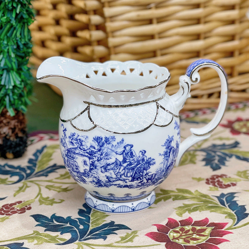 INGRI Blue Porcelain Art Series - Handcrafted Bone China Tea Set - Je t'aime Resolute