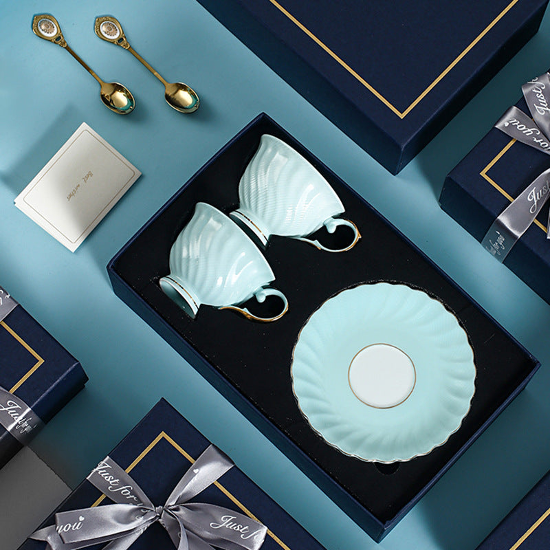 INGRI Ocean Blue Series - Handcrafted Bone China Tea Set - Je t'aime Resolute