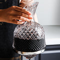 JR Handcrafted Spinning Crystal Wine Decanter with Metal Base - Je t'aime Resolute