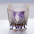 Edo Kiriko Handcrafted Peacock Motif Whisky Glass with Wooden Box - Je t'aime Resolute