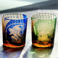Edo Kiriko Handcrafted Raijin Whisky Glass with Wooden Box - Je t'aime Resolute