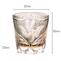 Edo Kiriko Handcrafted Peacock Pattern Whisky Glass Gray Phoenix with Wooden Box - Je t'aime Resolute