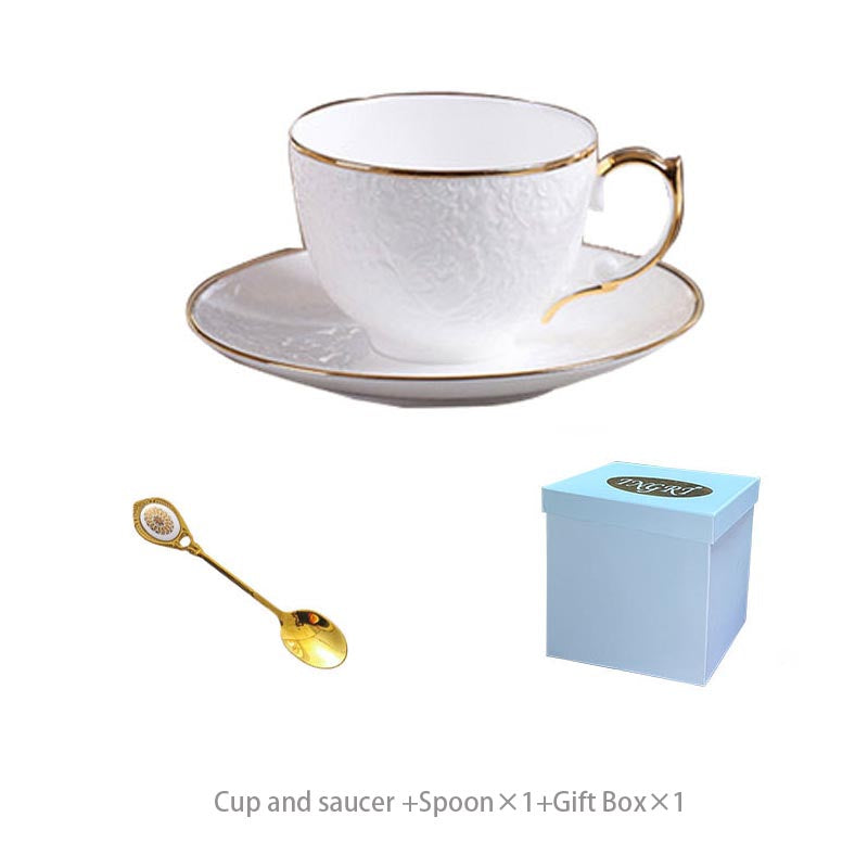 INGRI Floral Embossed Series - Handcrafted Bone China Tea Set with Gift Box - Je t'aime Resolute