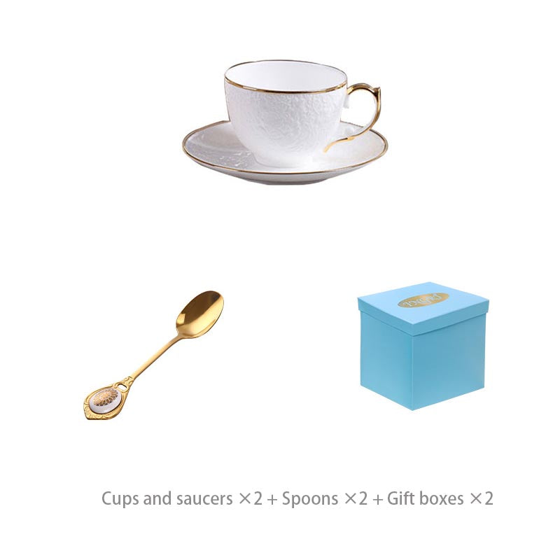 INGRI Floral Embossed Series - Handcrafted Bone China Tea Set with Gift Box - Je t'aime Resolute
