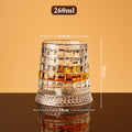 JR Handcrafted 360° Rotating Embossed Crystal Whiskey Tumbler Glass - Je t'aime Resolute