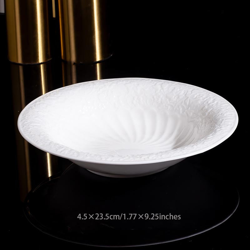 INGRI White Embossed Series – Handcrafted Bone China Tableware - Je t'aime Resolute