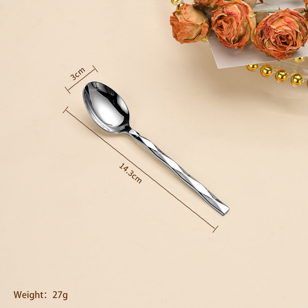 JR Diamond-Cut Stainless Steel Western Cutlery Set (5 pcs) - Je t'aime Resolute