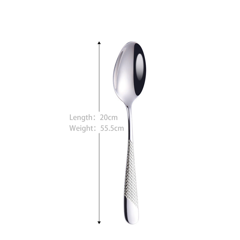 JR Star Diamond Pattern Stainless Steel Cutlery Set (4 pcs) - Je t'aime Resolute
