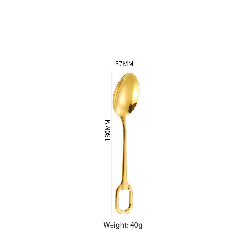 JR Ring-Handled Stainless Steel Cutlery Set (6 pcs) - Je t'aime Resolute