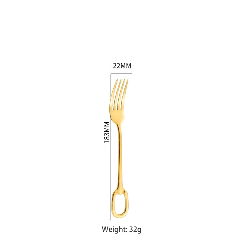 JR Ring-Handled Stainless Steel Cutlery Set (6 pcs) - Je t'aime Resolute
