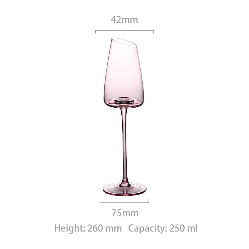 JR Handcrafted Flamingo Red Crystal Goblet for Red Wine and Cocktails - Je t'aime Resolute