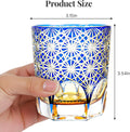 Edo Kiriko Handcrafted Blue Wave Daisy Whisky Glass with wooden box - Je t'aime Resolute
