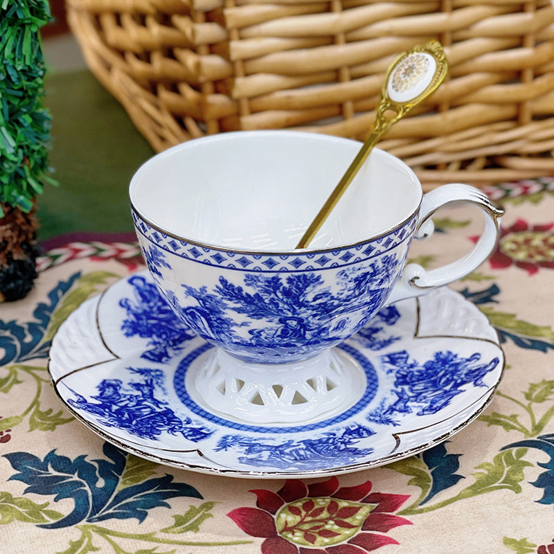 INGRI Blue Porcelain Art Series - Handcrafted Bone China Tea Set - Je t'aime Resolute