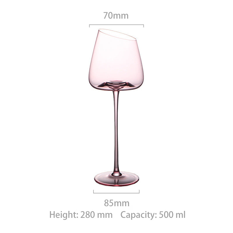 JR Handcrafted Flamingo Red Crystal Goblet for Red Wine and Cocktails - Je t'aime Resolute