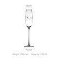 JR Handcrafted Diamond-Engraved Crystal Champagne Glass Set with Gift Box - Je t'aime Resolute