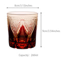 Edo Kiriko Handcrafted Amber Candlelight Whisky Glass with Wooden Box - Je t'aime Resolute