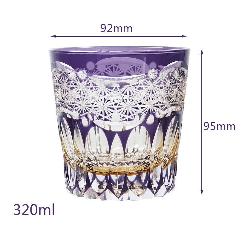 Edo Kiriko Handcrafted Prism Whisky Glass With Wooden Box - Je t'aime Resolute