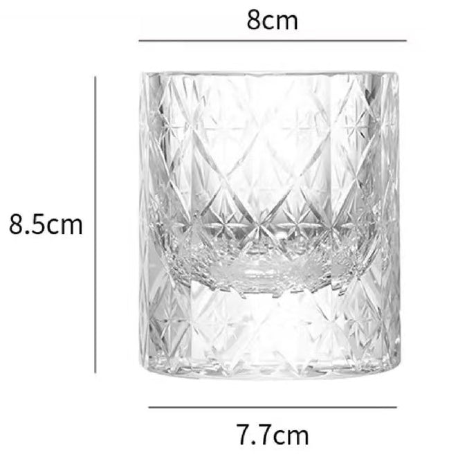 Edo Kiriko Handcrafted  Star Cut Crystal Whisky Glass - Je t'aime Resolute