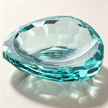 JR Maris Faceted K9 Crystal Serving Bowl – Aqua