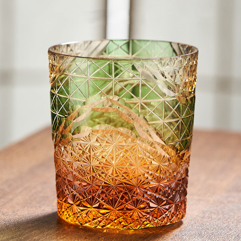 Edo Kiriko Handcrafted Landscape Whiskey Glass - Je t'aime Resolute