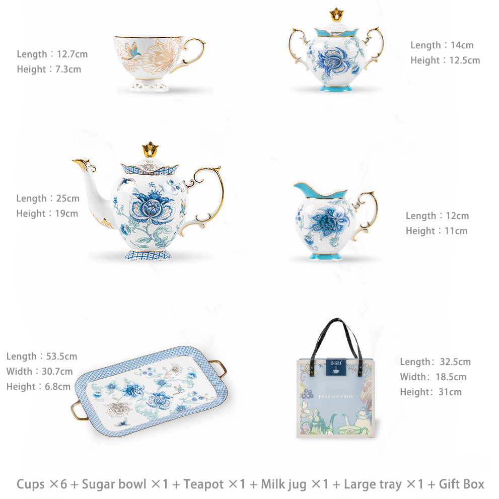 INGRI Golden Garden – Handcrafted Bone China Tea Set - Je t'aime Resolute