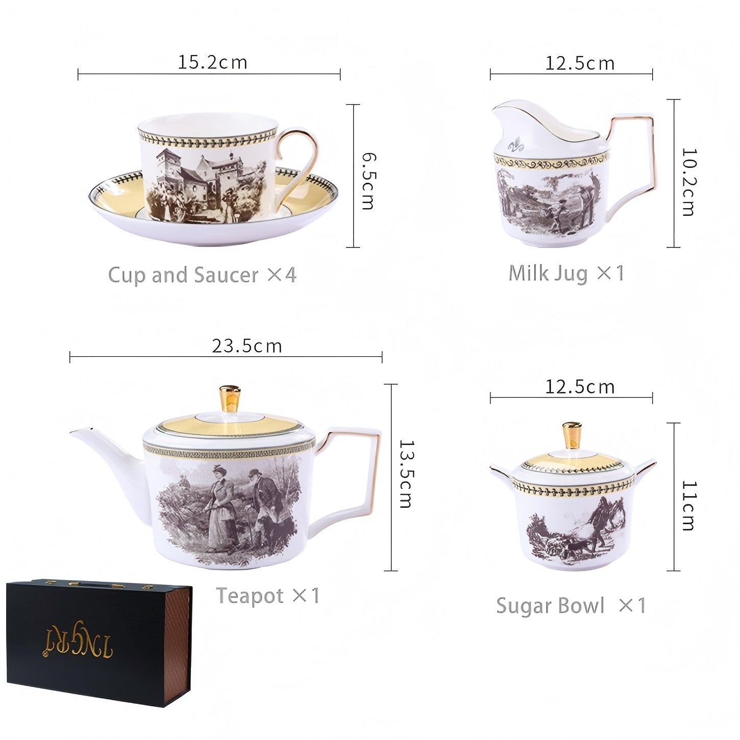 INGRI Skagen - Handcrafted Bone China Tea Set - Je t'aime Resolute