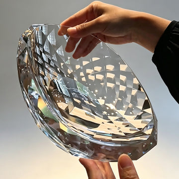 JR Hand-Cut K9 Crystal Oval Serving Bowl – Clear