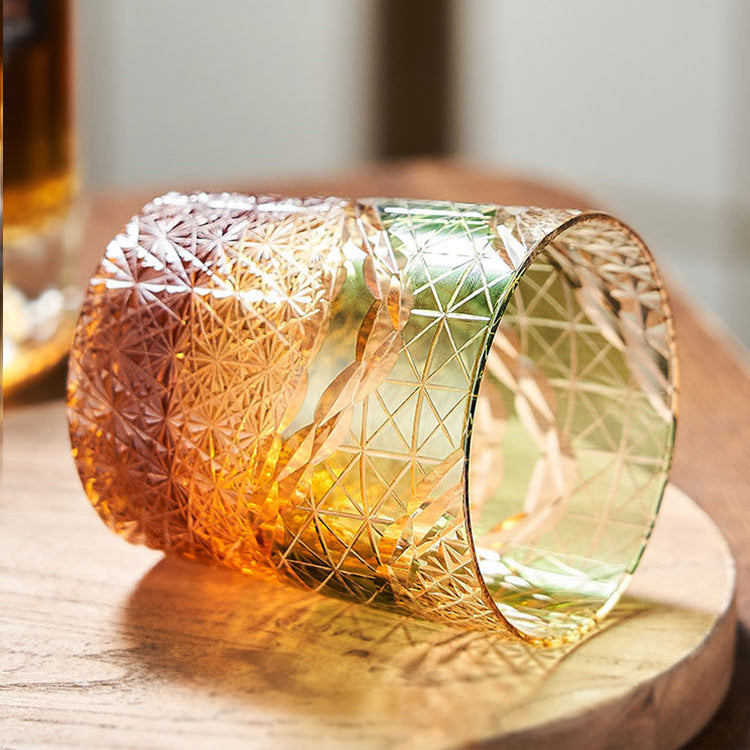 Edo Kiriko Handcrafted Landscape Whiskey Glass - Je t'aime Resolute