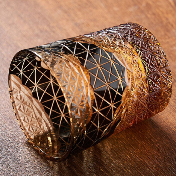 Edo Kiriko Handcrafted Landscape Whiskey Glass - Je t'aime Resolute