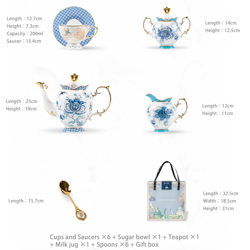 INGRI Golden Garden – Handcrafted Bone China Tea Set - Je t'aime Resolute