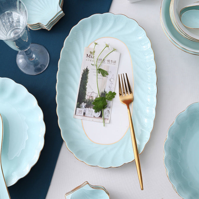 INGRI Ocean Blue Series - Handcrafted Bone China Tableware Set - Je t'aime Resolute