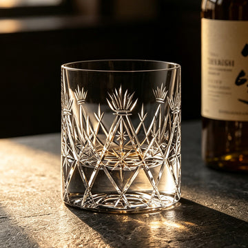 Edo Kiriko Hand-Cut Kanmuri Crystal Whiskey Glass