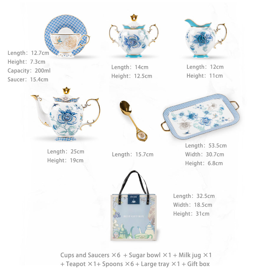 INGRI Golden Garden – Handcrafted Bone China Tea Set - Je t'aime Resolute
