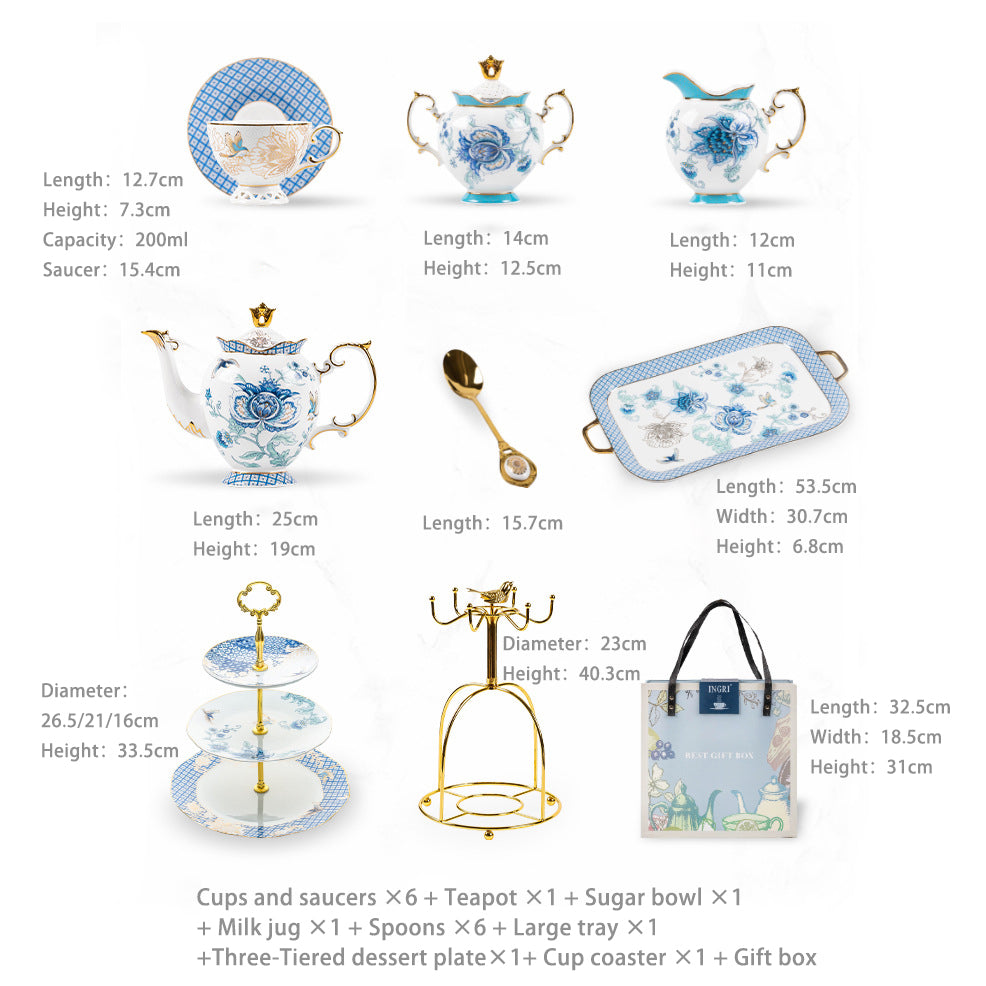 INGRI Golden Garden – Handcrafted Bone China Tea Set - Je t'aime Resolute