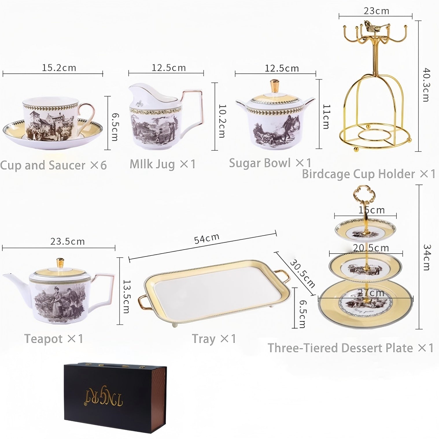 INGRI Skagen - Handcrafted Bone China Tea Set - Je t'aime Resolute