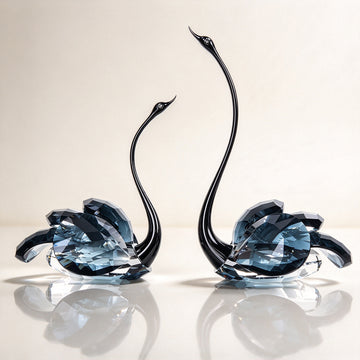 JR K9 Crystal Swan Couple Figurine