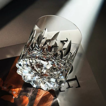 Edo Kiriko Hand-Cut Tsurugi K9 Crystal Whiskey Glass